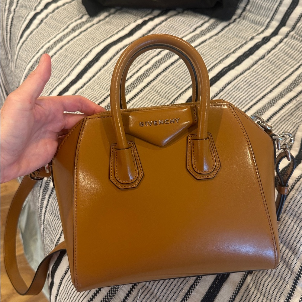 Givenchy Small Antigona Tan Leather Satchel with Removable Strap